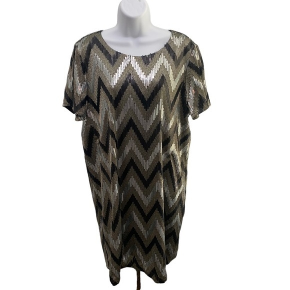 Michael Kors women's silver black sequins keyhole top‎ evening dress 14